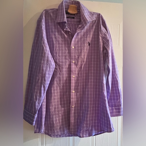 U.S. Polo Assn. Purple Plaid Men's Shirt - Picture 2 of 5